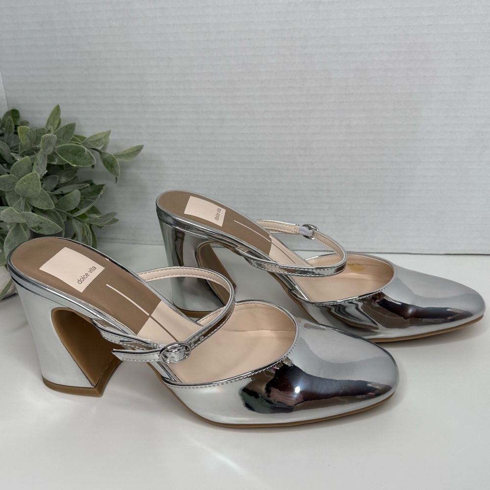 Dolce Vita Women’s Bienne Heels in Silver Stella Size 8 Metallic Streetwear Boho - Picture 6 of 16